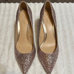 Badgley Mischka Pink Glitter Heels